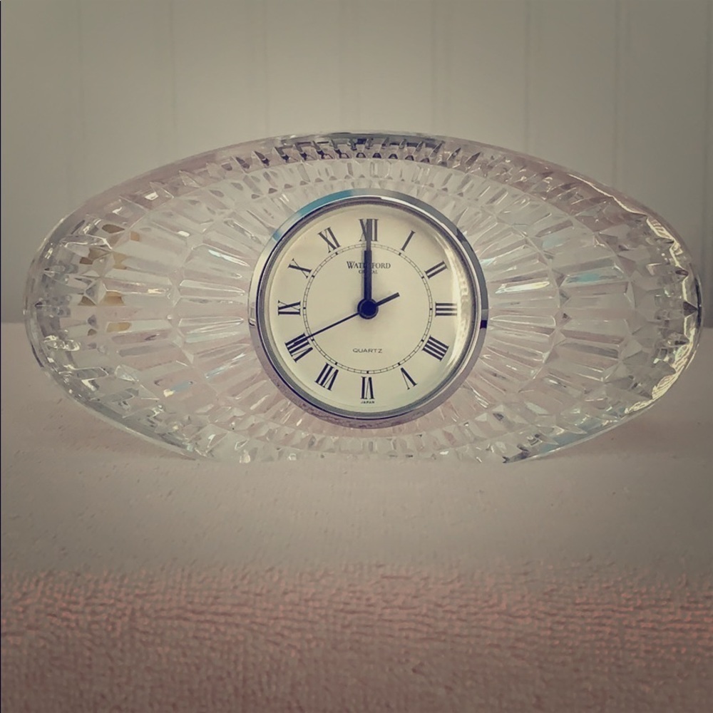Waterford Crystal Oval Desk Clock Mantel Clock Quartz Roman Numeral Ireland